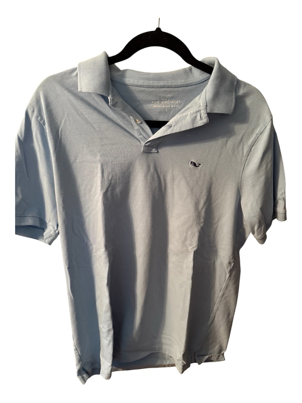 Vineyard Vines Men's Pale Blue Polo with Whale Logo